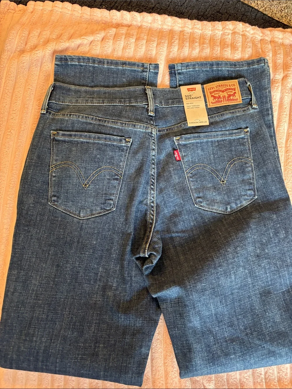 Levi's Men's Straight Jeans in Medium Blue Denim